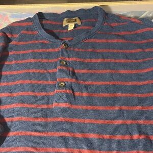 The Foundry Men's Blue and Red Striped Shirt